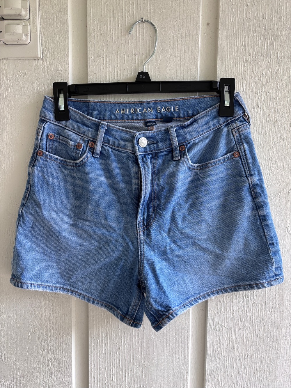 American Eagle Outfitters Light Blue High-Rise Jean Shorts